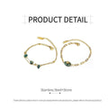 Gold Tone Natural Stone Bracelet Adjustable Jewellery - Three Beads - view 4
