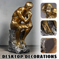 Gold Tone Resin Sculpture Figure, Modern Tabletop Decorative Statue Ornament, 25 cm