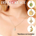 Gold Tone Stainless Steel Pendant Charm - Half Moon Crystal - view 2