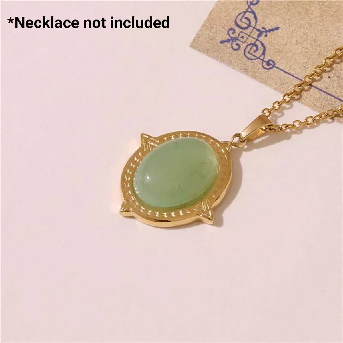 Gold Tone Stainless Steel Pendant Charm - Half Moon Crystal - view 4