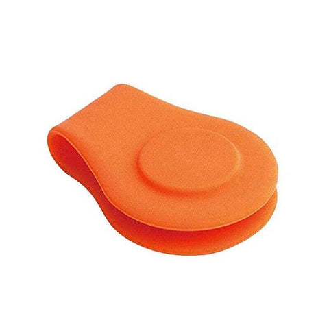 Golf Ball Marker Holder, Silicone Hat Clip, Single - Orange