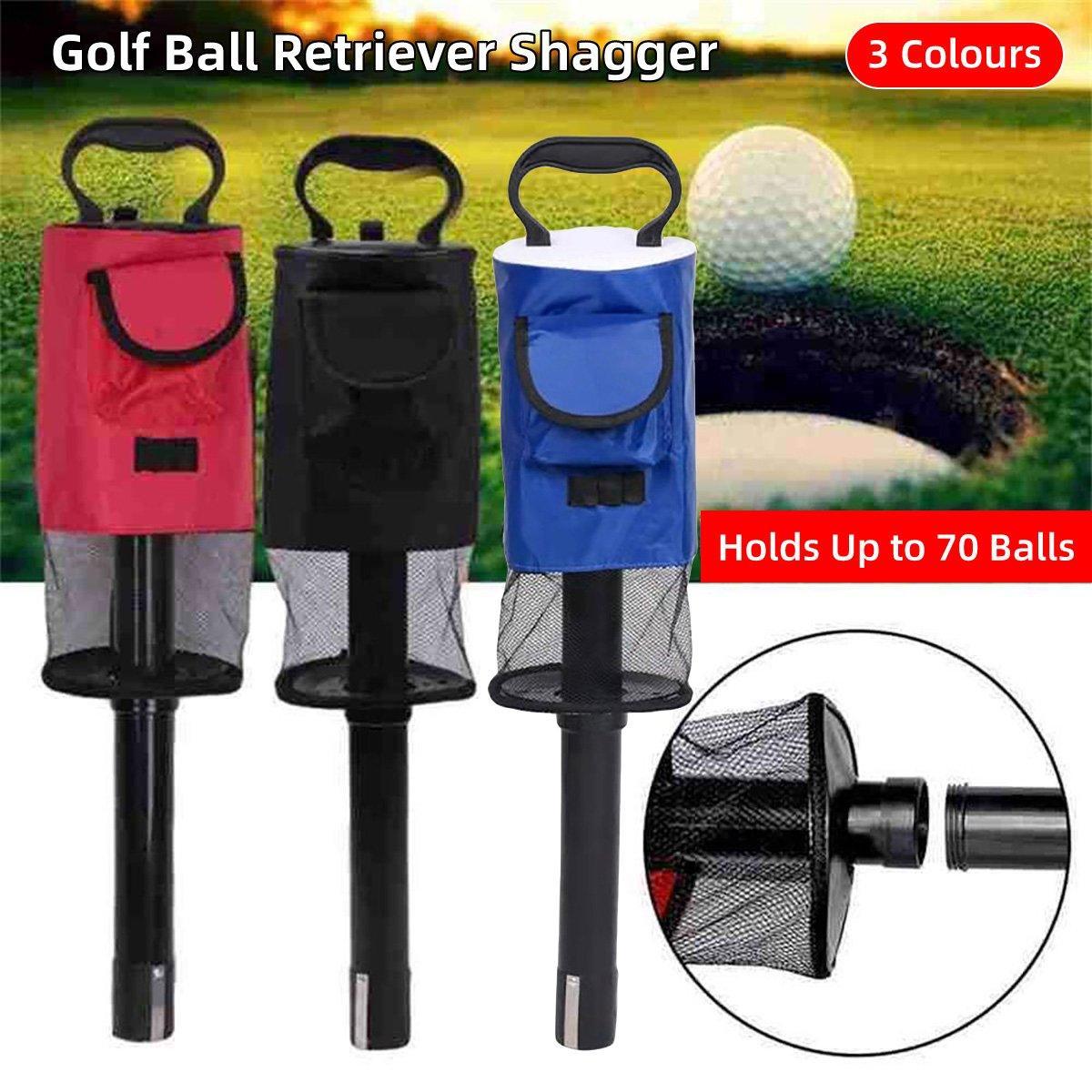 Golf Ball Pickup Tube with Mesh Bag - Red - view 2