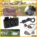 Golf Club Cleaning Brush, 3-In-1 with Retractable Brushes and Keyring