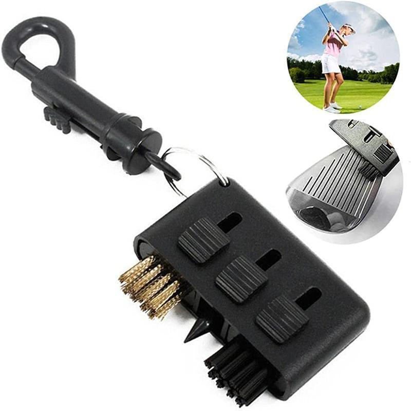 Golf Club Cleaning Brush, 3-In-1 with Retractable Brushes and Keyring - view 3