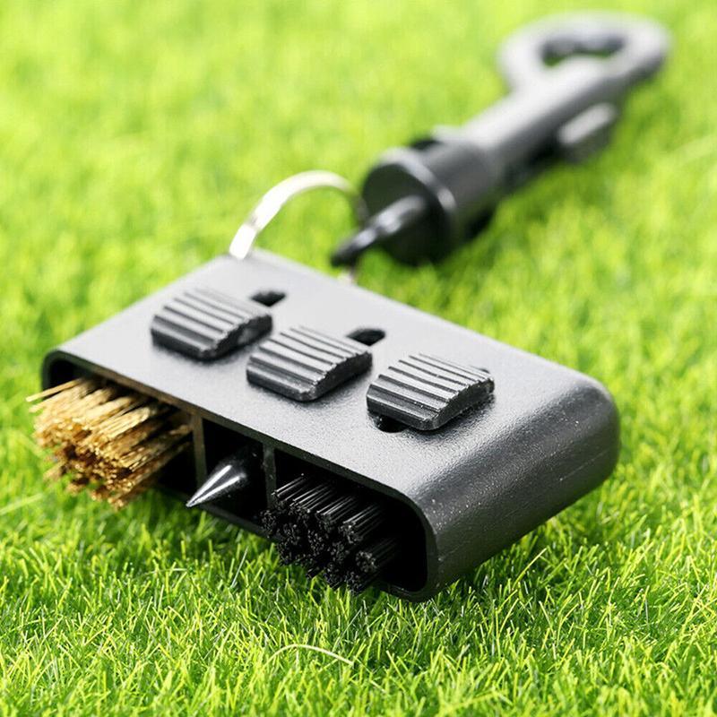 Golf Club Cleaning Brush, 3-In-1 with Retractable Brushes and Keyring - view 4