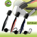 Golf Club Cleaning Brush with Retractable Clip, Dual Bristles - Black - view 2
