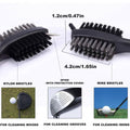 Golf Club Cleaning Brush with Retractable Clip, Dual Bristles - Blue - view 5