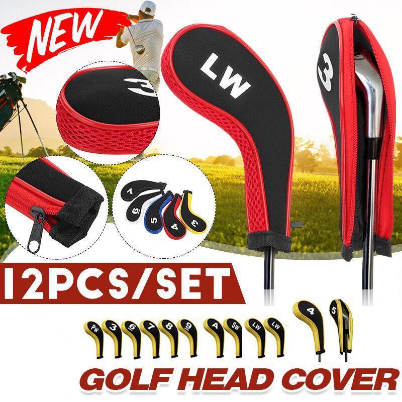 Golf Head Covers 12 Piece Set, Neoprene Club Headcovers - Blue - view 13