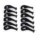 Golf Head Covers 12 Piece Set, Neoprene Club Headcovers - White