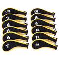 Golf Head Covers 12 Piece Set, Neoprene Club Headcovers - Yellow