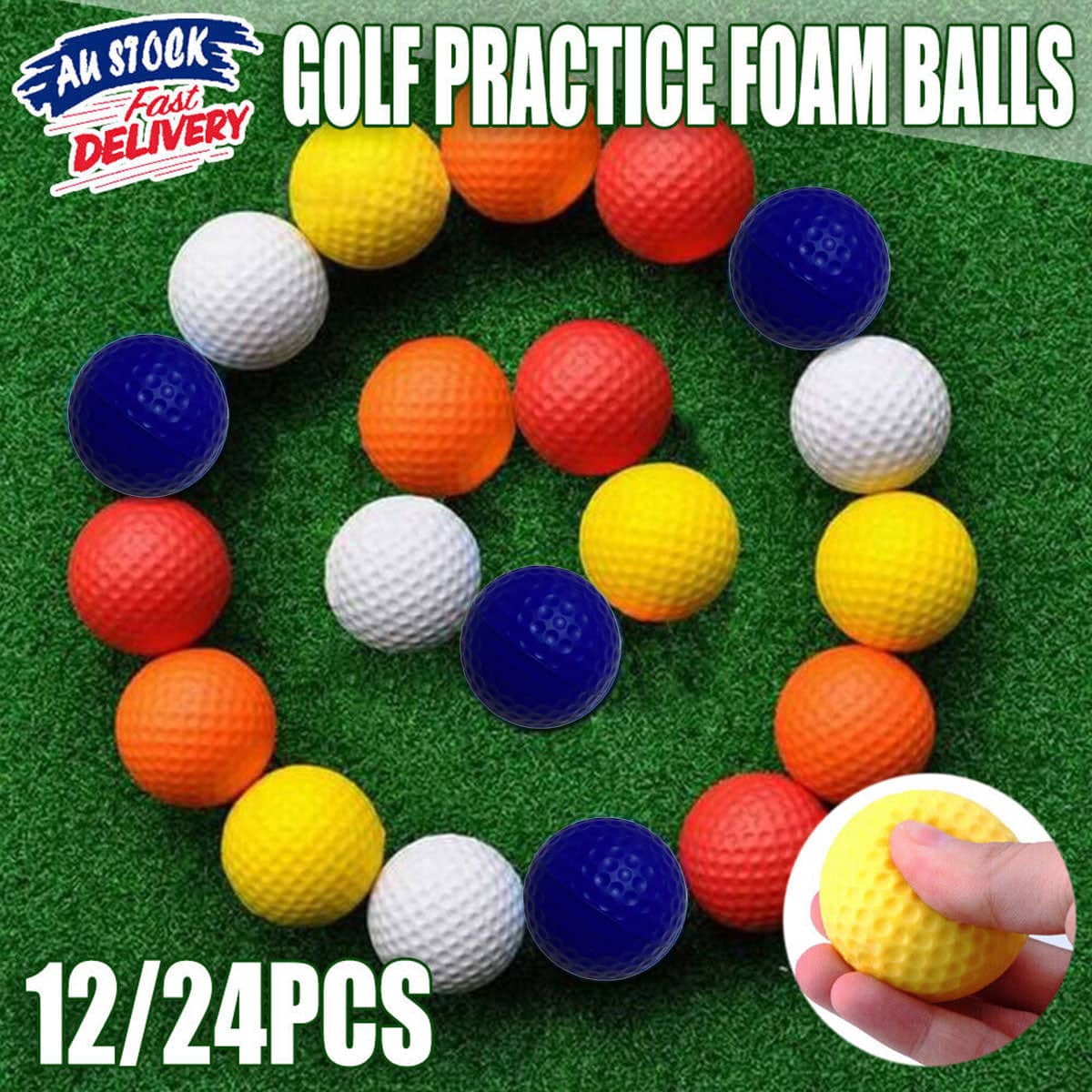 Golf Practice Foam Balls, 12 Pack PU Sponge for Indoor and Outdoor Training - Orange - view 2