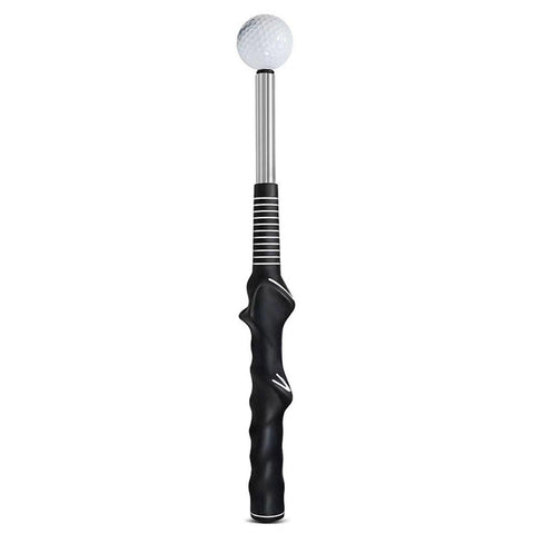 Golf Swing Trainer, Telescopic Impact Sound Practice Stick - Black