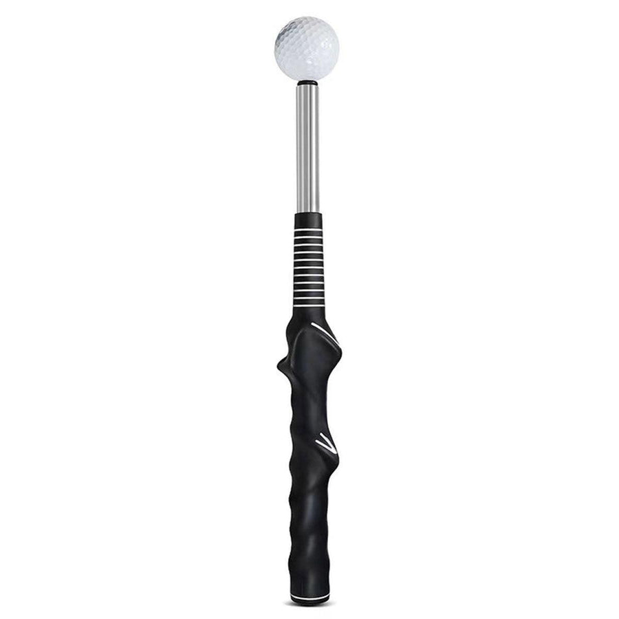 Golf Swing Trainer, Telescopic Impact Sound Practice Stick - Black
