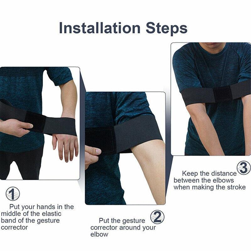 Golf Swing Training Aid Arm Band - Black, 35 x 8 cm - view 4