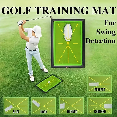 Golf Swing Training Mat with Sequin Surface and Rubber Base for Indoor and Outdoor Practice