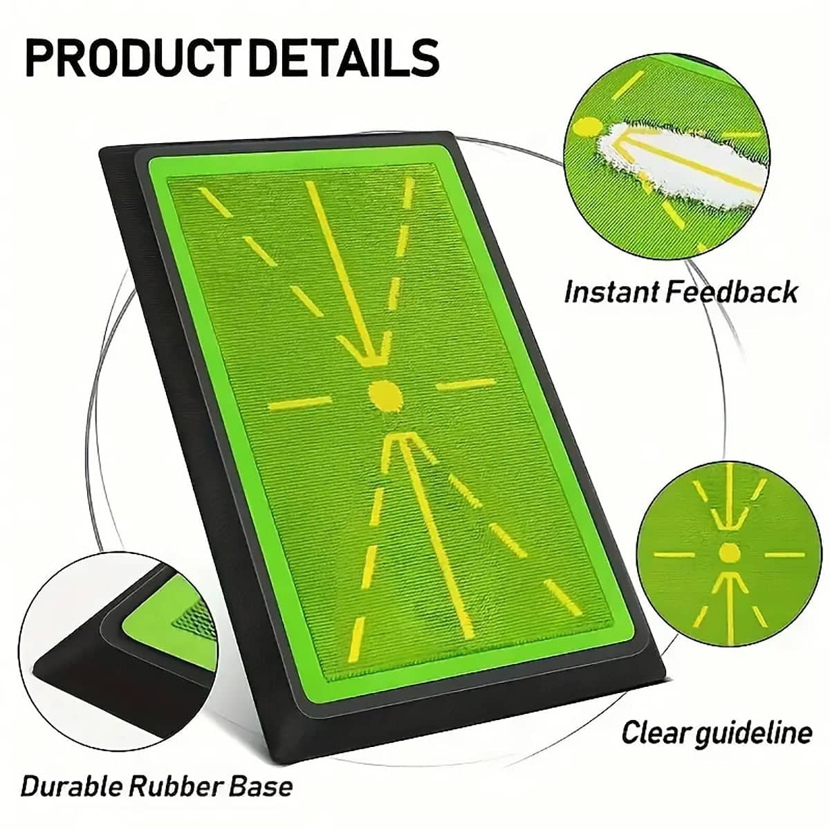 Golf Swing Training Mat with Sequin Surface and Rubber Base for Indoor and Outdoor Practice - view 4