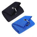 Golf Towel with Carabiner Clip, Waffle Cotton, 40 x 60 cm - Blue - view 3