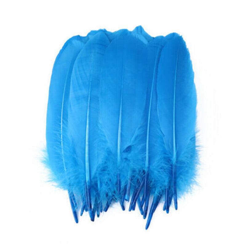 Goose Craft Feathers, 13-18 cm, Pack of 50 - Blue