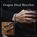 Gothic Double Dragon Head Bracelet for Men, Punk Style Alloy Chain - 21 cm - view 2