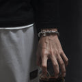 Gothic Double Dragon Head Bracelet for Men, Punk Style Alloy Chain - 21 cm - view 4