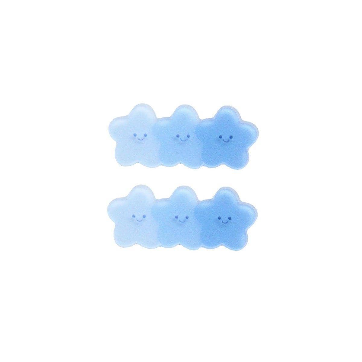 Gradient Duck Beak Hair Clips for Kids - Blue Star Shapes