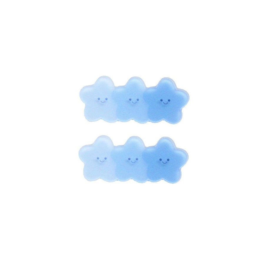 Gradient Duck Beak Hair Clips for Kids - Blue Star Shapes
