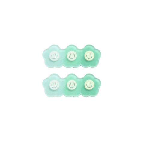 Gradient Duck Beak Hair Clips for Kids - Green Flower Shapes