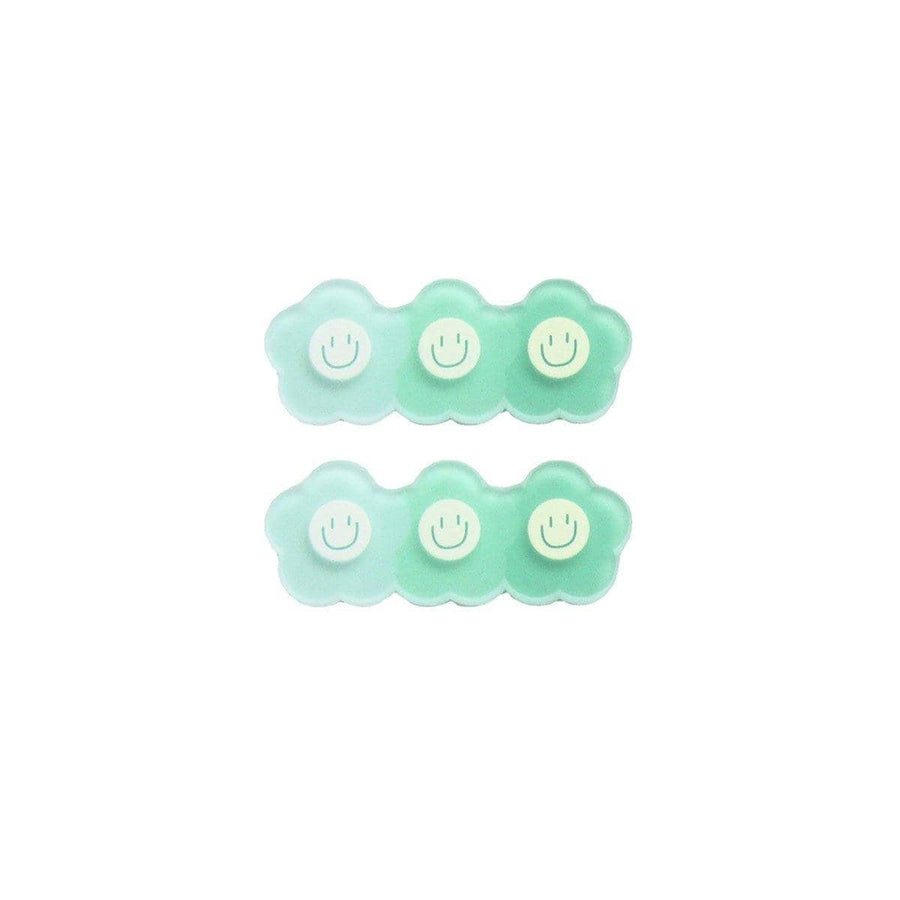 Gradient Duck Beak Hair Clips for Kids - Green Flower Shapes