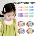 Gradient Duck Beak Hair Clips for Kids - Green Flower Shapes - view 2