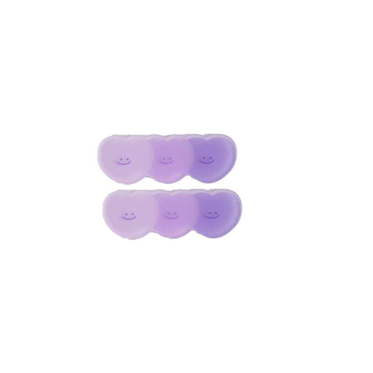Gradient Duck Beak Hair Clips for Kids - Purple Heart Shapes