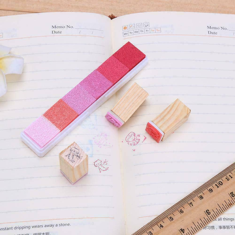 Gradient Ink Pad Rubber Stamp Water Based DIY Finger Print - Brown - view 4