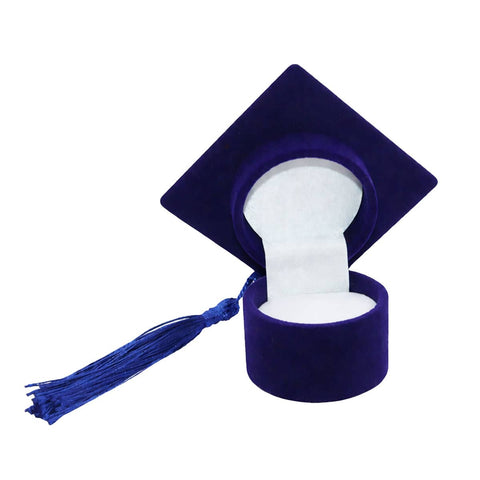 Graduation Cap Ring Gift Boxes, Pack of 6 - Dark Blue