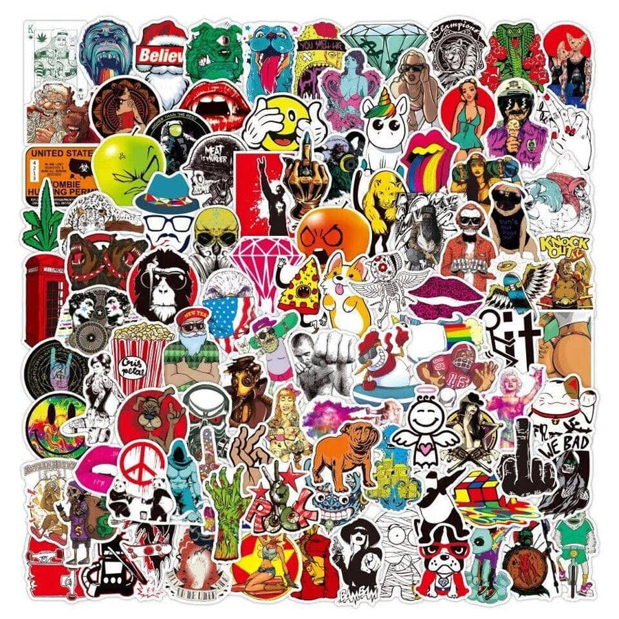 Graffiti Vinyl Stickers Skateboard Luggage Laptop - Pack of 100 M Pack