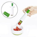Grape Slicer with Non-Slip Plunger, White and Green, 18 x 6.5 cm - view 3