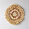 Grass Woven Wall Decor Set of 4, Natural Straw Bohemian Round Hanging Art for Bedroom - view 5
