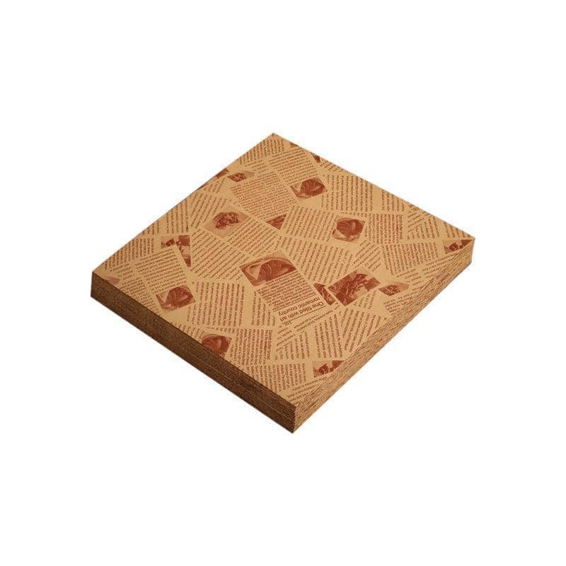 Greaseproof Kraft Food Wrapping Paper for Baking and Sandwiches, 500 Sheets - 18 x 18 cm