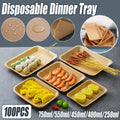 Greaseproof Kraft Paper Food Trays - 750 ml, Pack of 100 - view 2