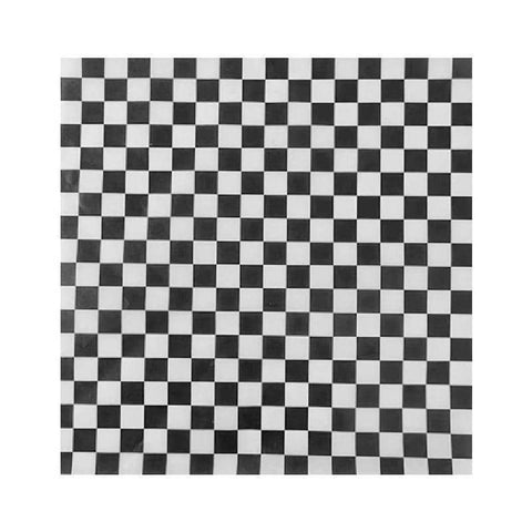 Greaseproof Paper Baking Mats, Pack of 100 - Black and White Check, 22 x 22 cm
