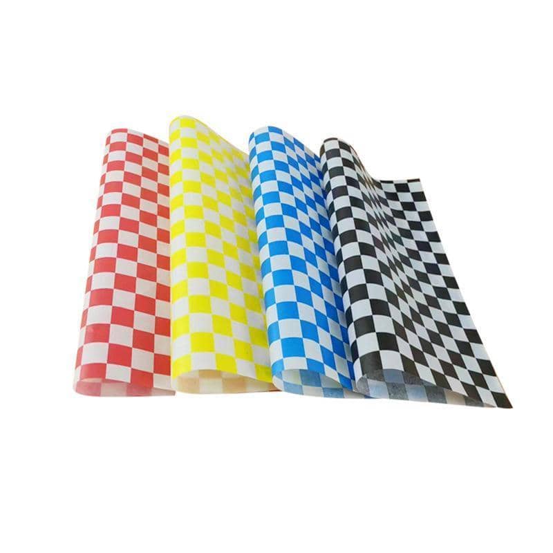 Greaseproof Paper Baking Mats, Pack of 100 - Red and White Check, 22 x 22 cm - view 3