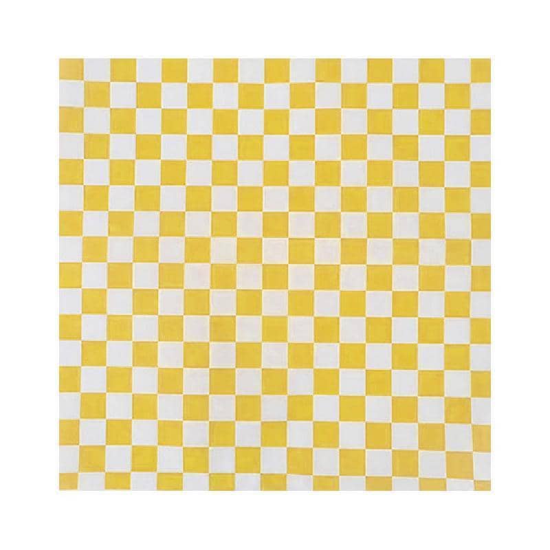 Greaseproof Paper Baking Mats, Pack of 100 - Yellow and White Check, 18 x 18 cm
