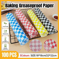 Greaseproof Paper Baking Mats, Pack of 100 - Yellow and White Check, 18 x 18 cm - view 2