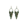 Green Bohemian Feather Tassel Drop Earrings for Women - view 2