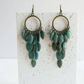 Green Bohemian Feather Tassel Drop Earrings for Women - view 5