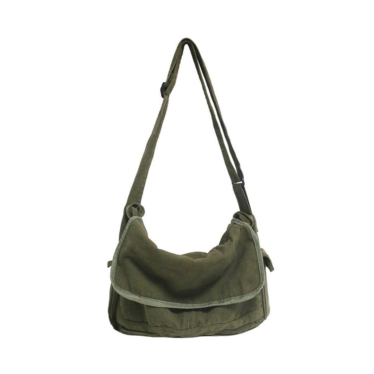 Green Canvas Messenger Shoulder Bag for Men and Women, Casual Work and Travel - view 2