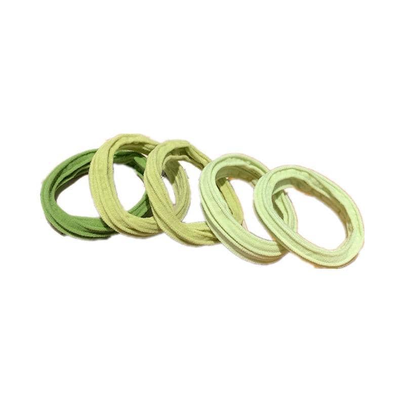 Green Gradient Hair Ties Elastic Ponytail Holders - 5 Pack