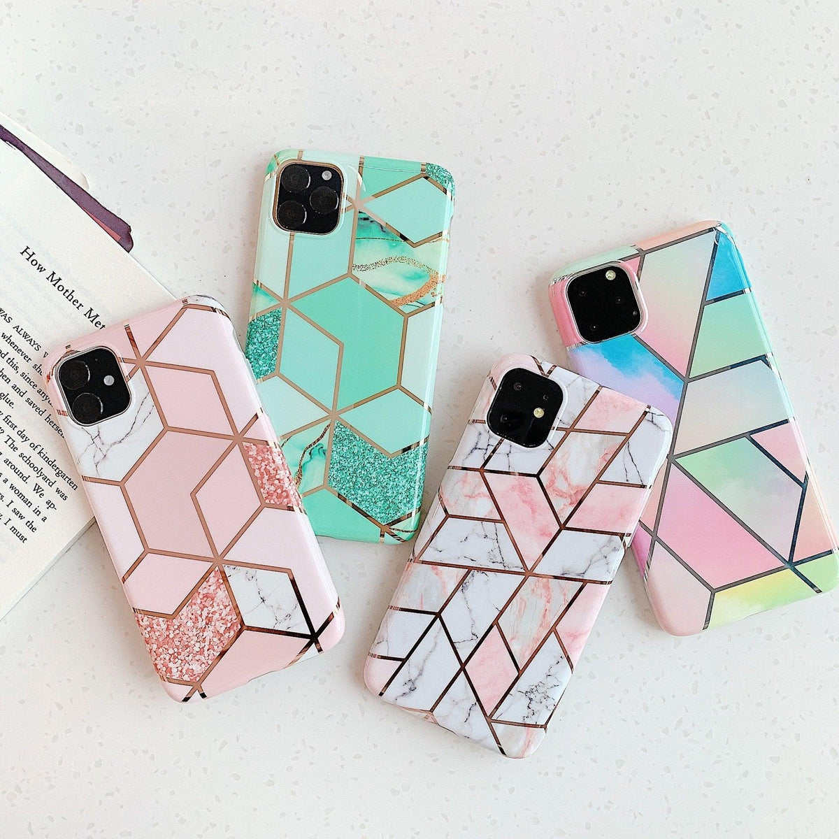 Green Marble Shockproof Silicone Phone Case - For iPhone 13 Pro - view 7