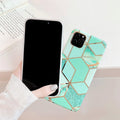 Green Marble Shockproof Silicone Phone Case - For iPhone 14 Pro - view 4