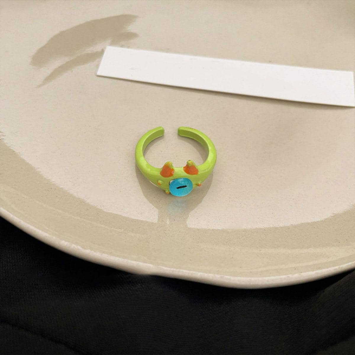 Green Monster Eye Open Ring with Blue Eye - view 5