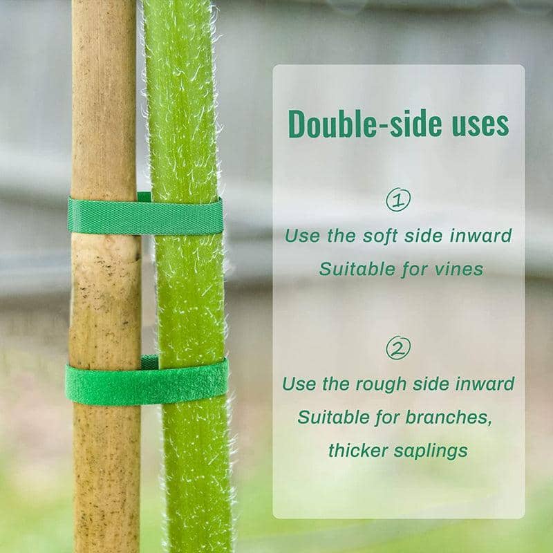 Green Nylon Garden Plant Ties Hook and Loop Tape 1 cm x 2 m, 3 Rolls - view 4
