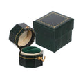 Green Octagonal Ring Box Mini Jewellery Travel Case with Gold Embossed Lid - view 2